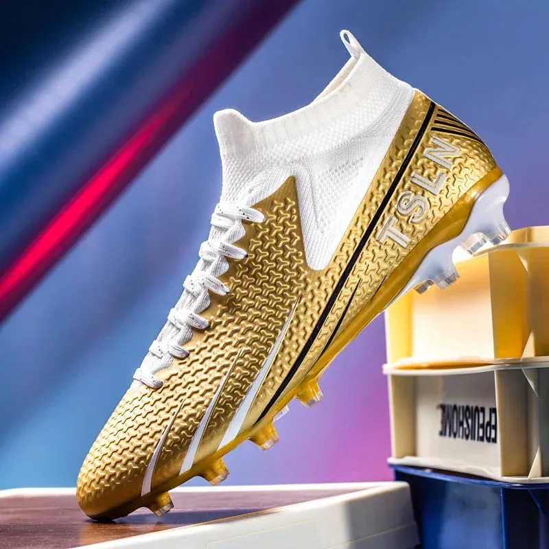 Premium Golden Messi Soccer Cleats/Womens/Mens/Youth