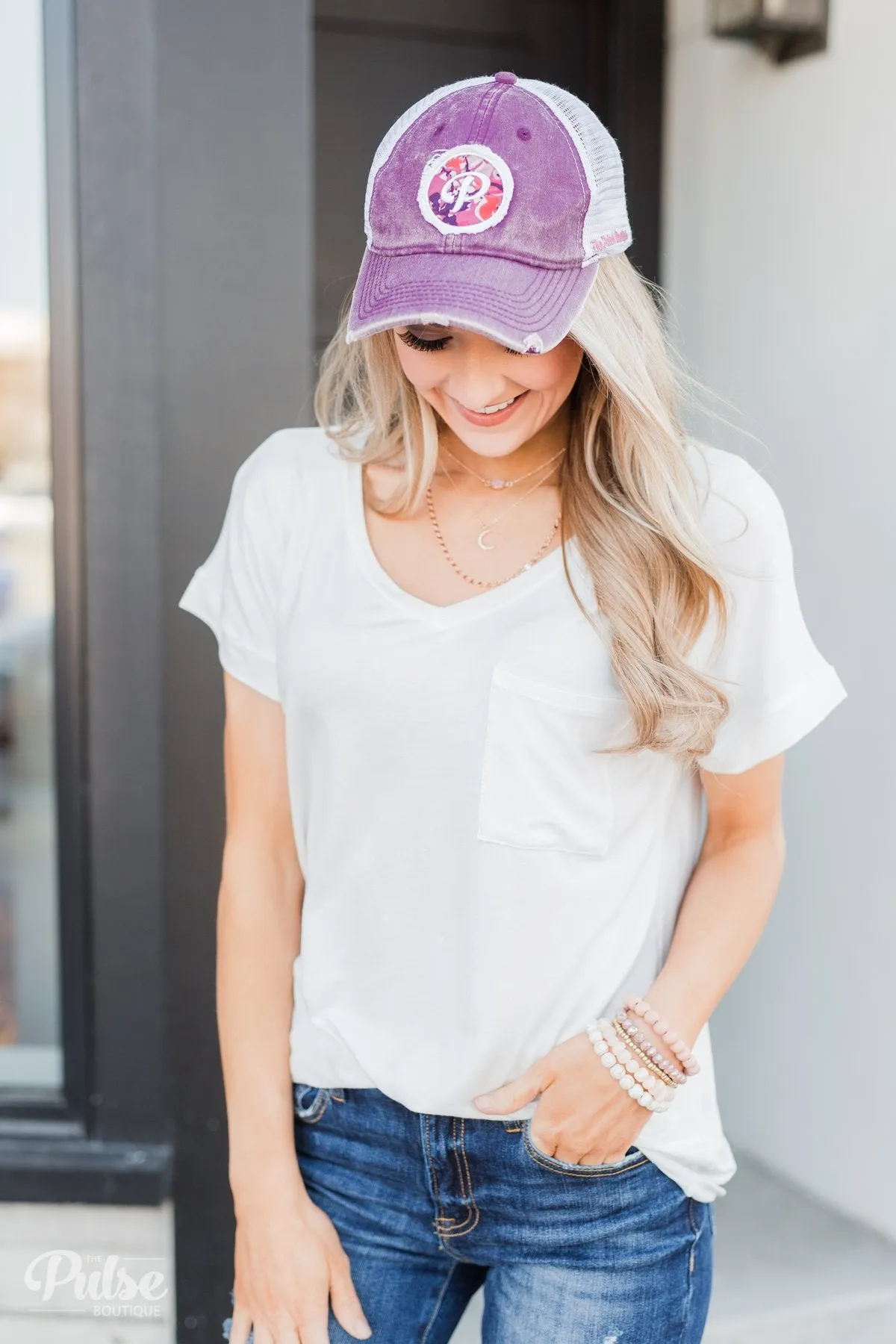 Pulse Perk- Pulse Distressed Ball Cap- Rusty Purple