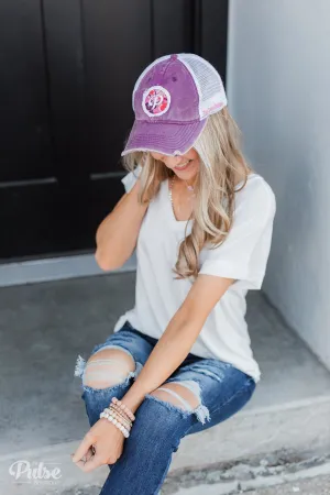 Pulse Perk- Pulse Distressed Ball Cap- Rusty Purple