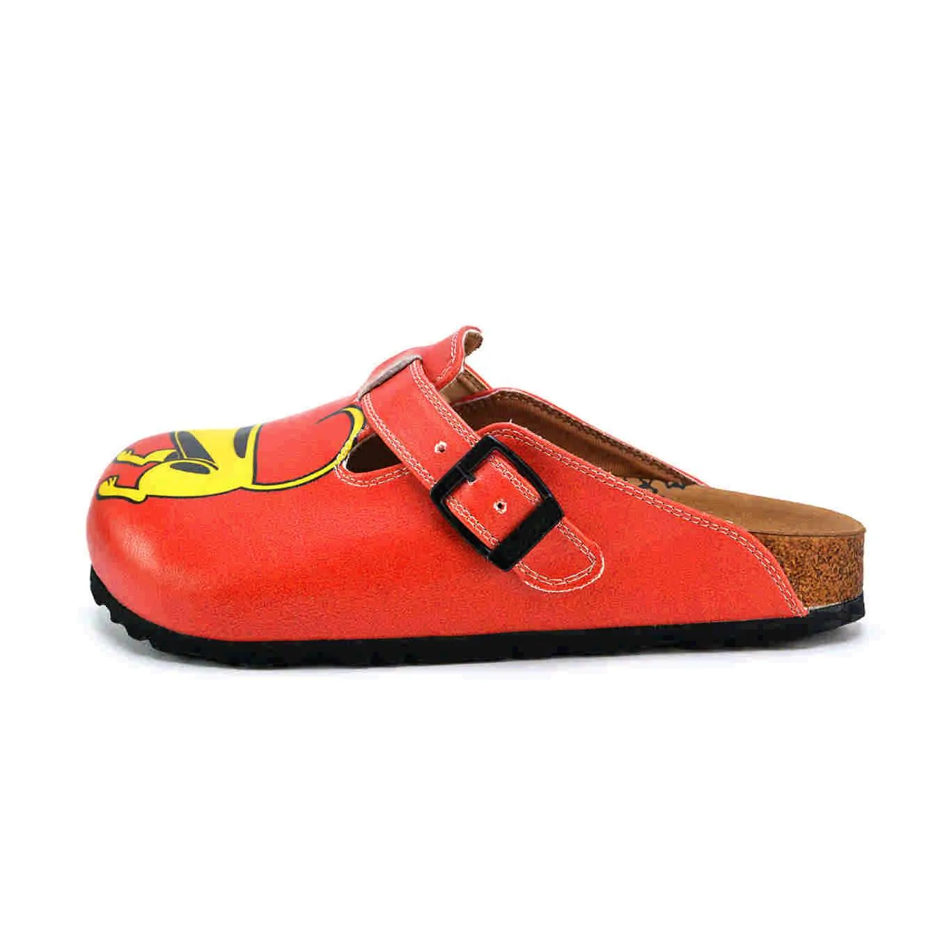Red & Yellow Dog Buckle Clogs - WCAL376