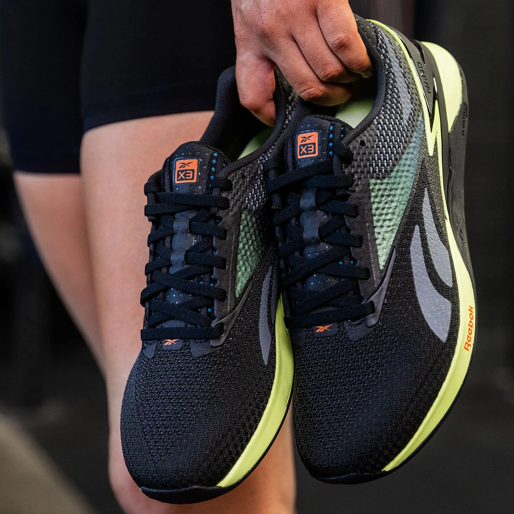 Reebok - Nano X3 - Men's - CORE BLACK/ENERGY GLOW/SMASH ORANGE