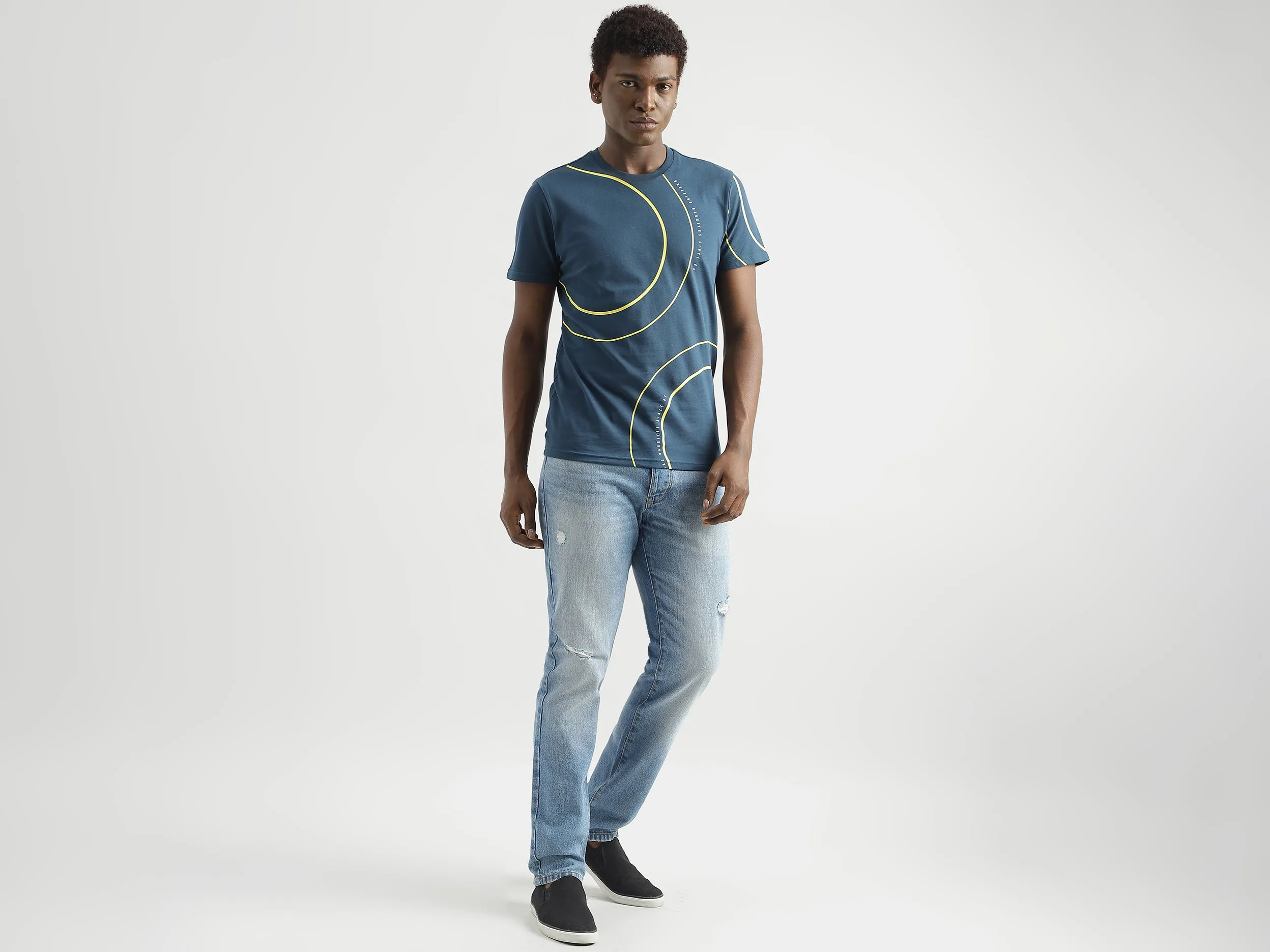 Regular-Fit Round Neck Printed T-Shirt