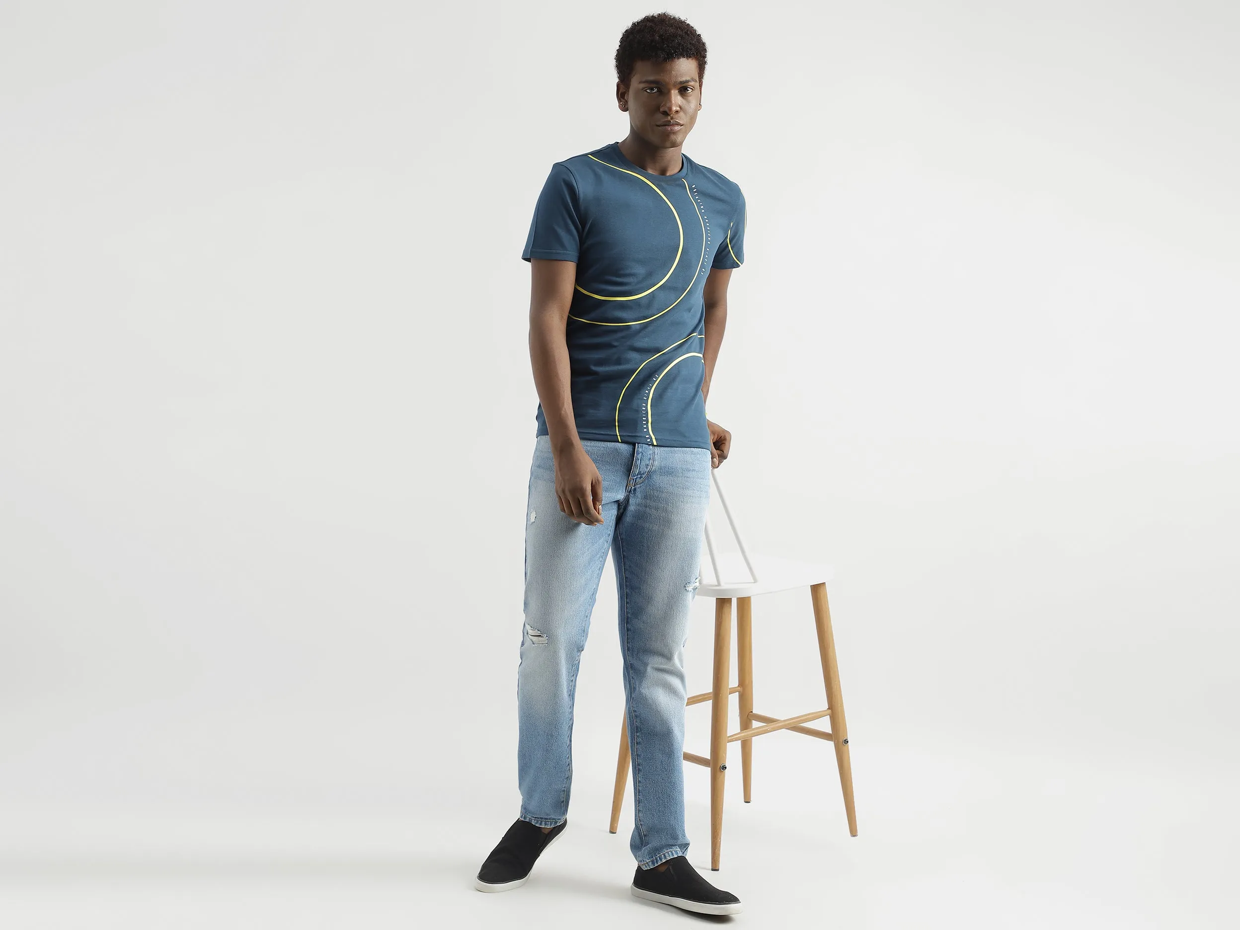 Regular-Fit Round Neck Printed T-Shirt