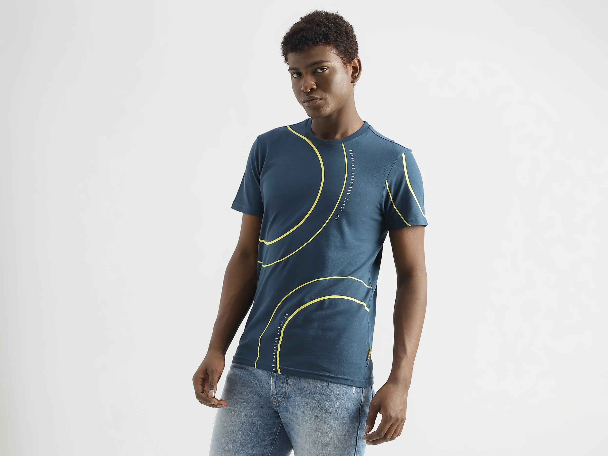 Regular-Fit Round Neck Printed T-Shirt