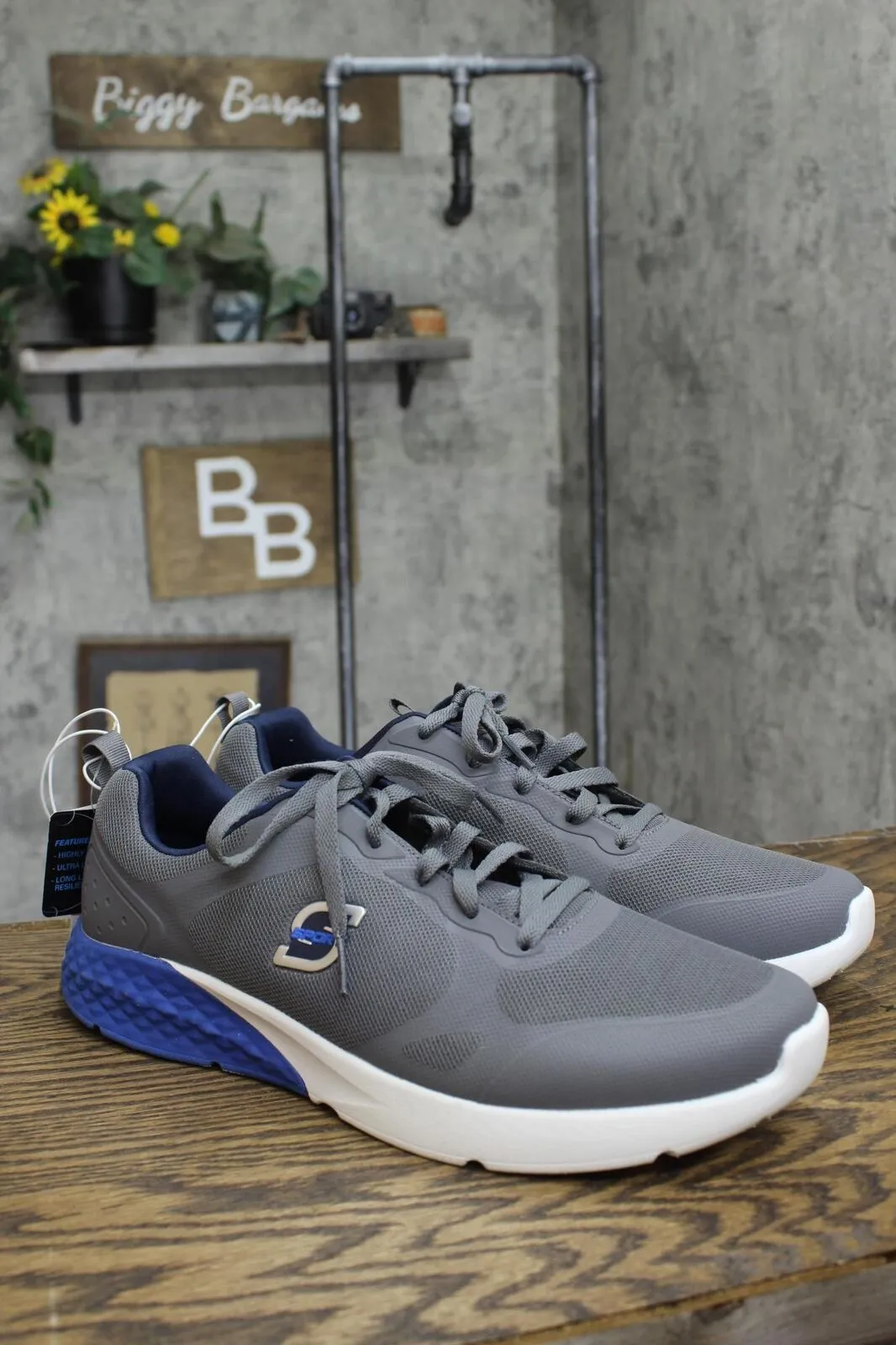 S Sport By Skechers Mens Lace Up Troy Sneakers 88421364 Gray / Blue 13