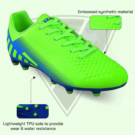 Santos JR. Firm Ground Soccer Shoes -Green/Blue