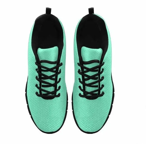 Sneakers for Men - Aquamarine Green Running Shoes by inQue.Style