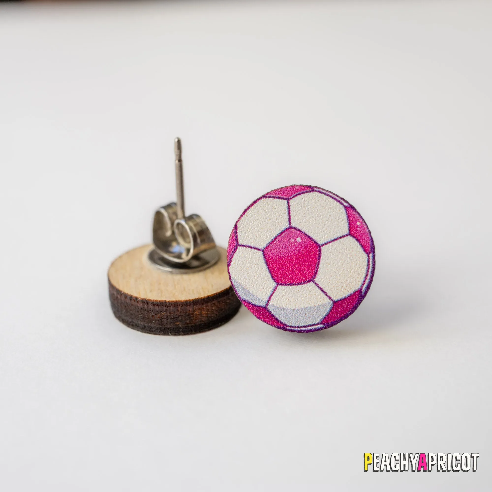 Soccer Ball Earrings - Blue