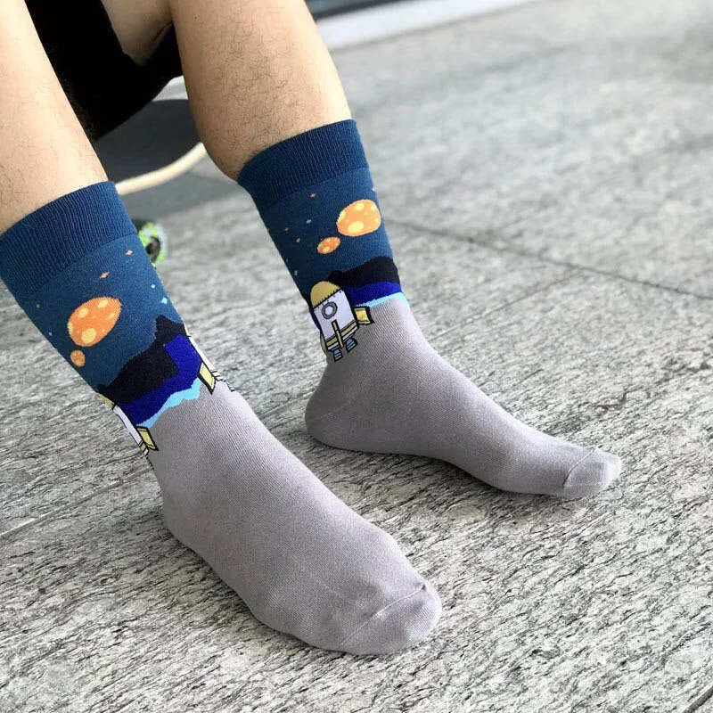 Space Shuttle Printed Crew Length Socks