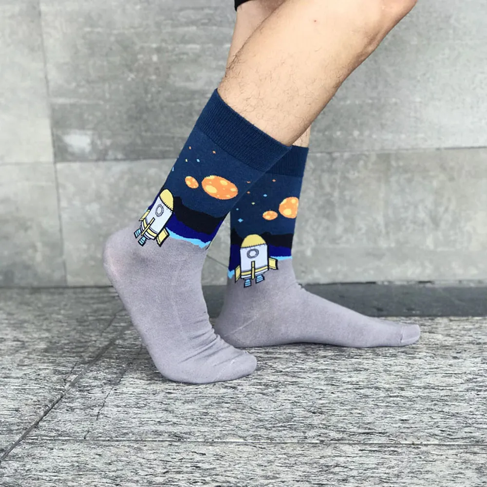 Space Shuttle Printed Crew Length Socks