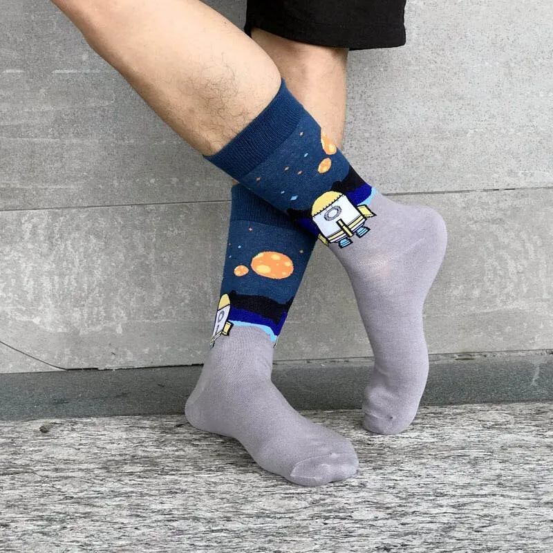 Space Shuttle Printed Crew Length Socks