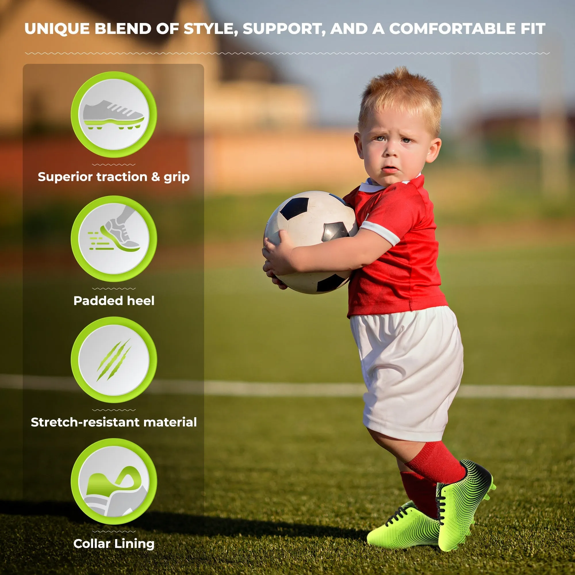 Stealth Firm Ground Soccer Shoes -Green/Black