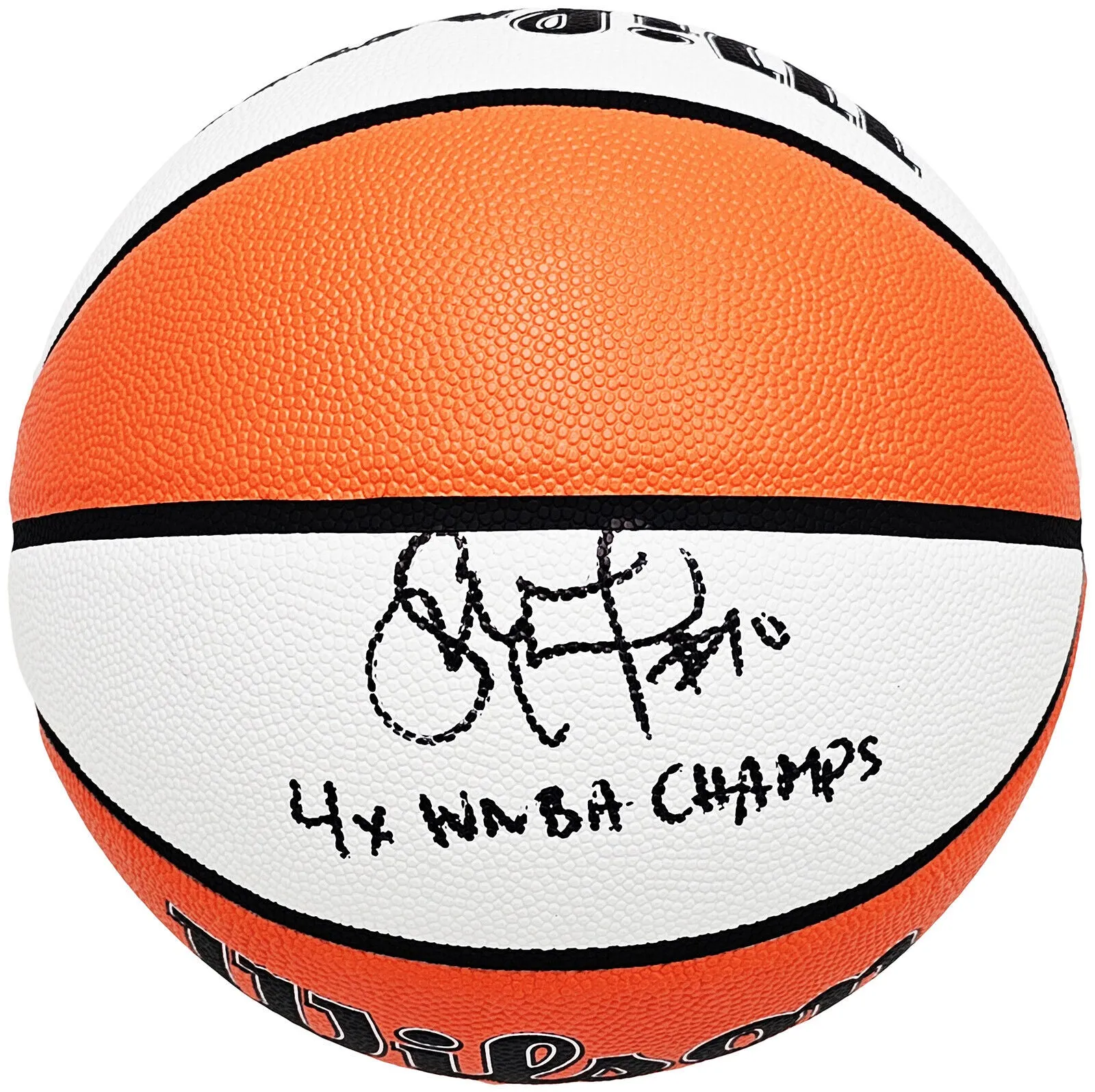 SUE BIRD AUTOGRAPHED WHITE PANEL BASKETBALL STORM 4X WNBA CHAMPS BECKETT 214844