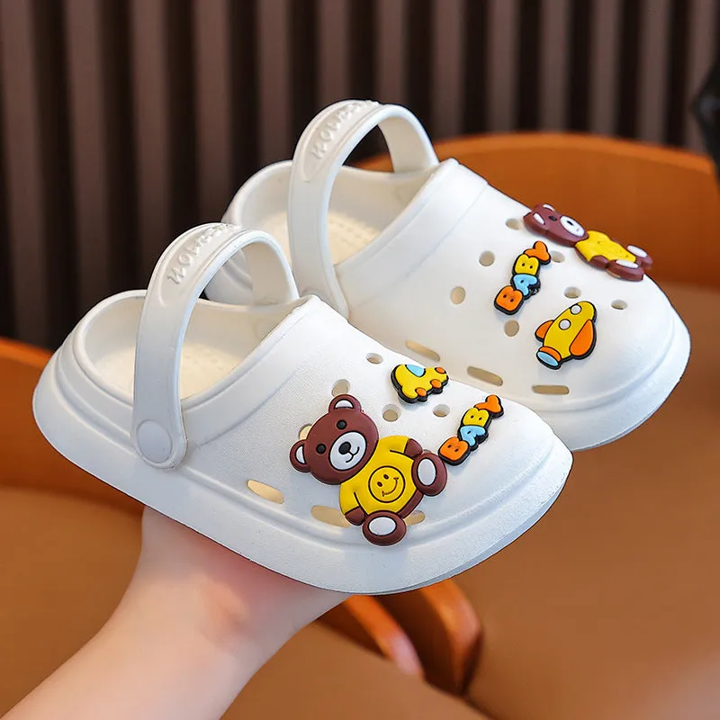 Summer Boys and Girls Parent-Child Eva Cartoon Slippers Hole Shoes Breathable Children's Shoes Home Beach Hole Shoes Sandals