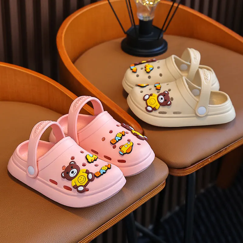 Summer Boys and Girls Parent-Child Eva Cartoon Slippers Hole Shoes Breathable Children's Shoes Home Beach Hole Shoes Sandals