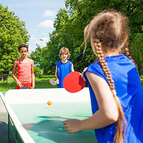 Table Tennis Set,Red and Black Double-Sided Table Tennis Set of 2 Rackets and 4 Balls and Storage Bag for Children Adult Indoor/Outdoor Games,Best Gift for Boys and Girls