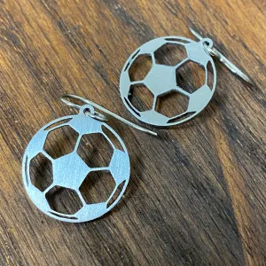Titanium Soccer Ball Earrings