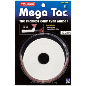 Tourna Mega Tac Overgrip 10 Pack (White)
