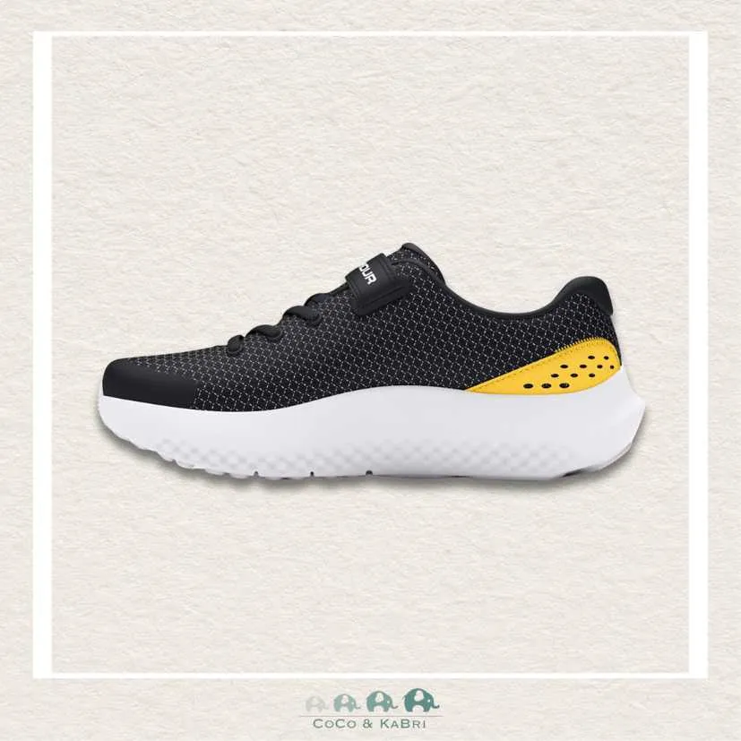 Under Armour Boys' Pre-School Surge 4 AC Running Shoes - Black/Yellow