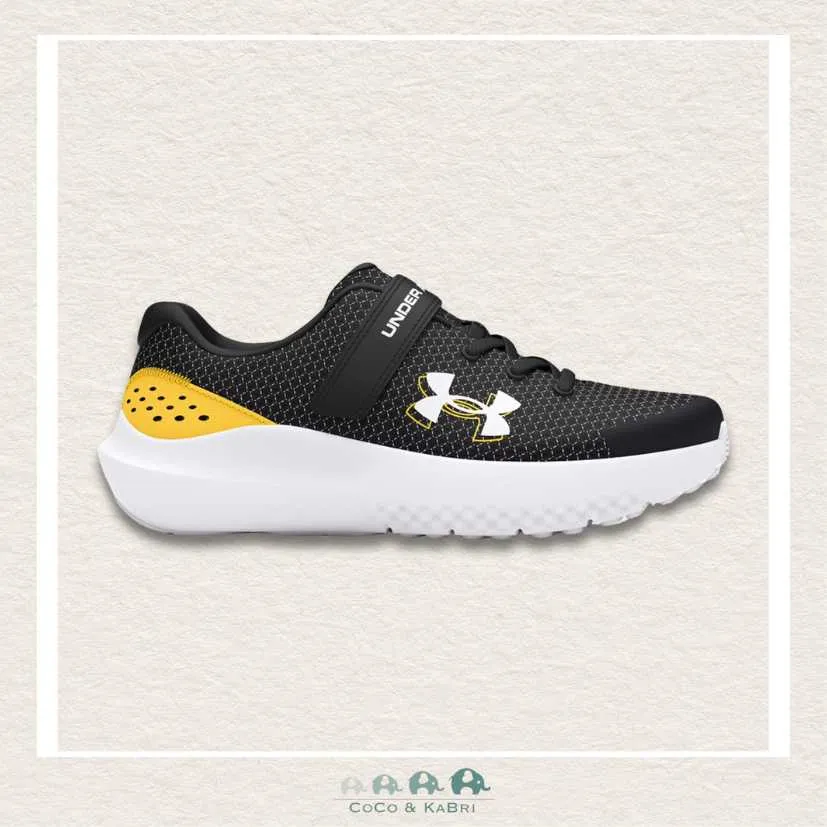 Under Armour Boys' Pre-School Surge 4 AC Running Shoes - Black/Yellow