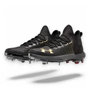 Under Armour Harper 4 Low St Metal Baseball Cleats Mens Size 15 Black/Gold NEW