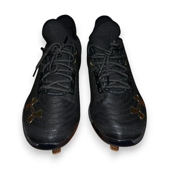 Under Armour Harper 4 Low St Metal Baseball Cleats Mens Size 15 Black/Gold NEW