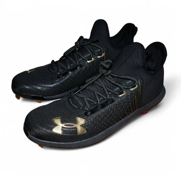 Under Armour Harper 4 Low St Metal Baseball Cleats Mens Size 15 Black/Gold NEW