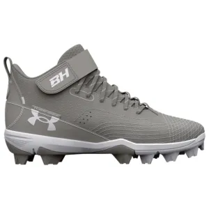 UnderArmour Boys' UA Harper 7 Mid RM Jr. Baseball Cleats Grey 3025598-101