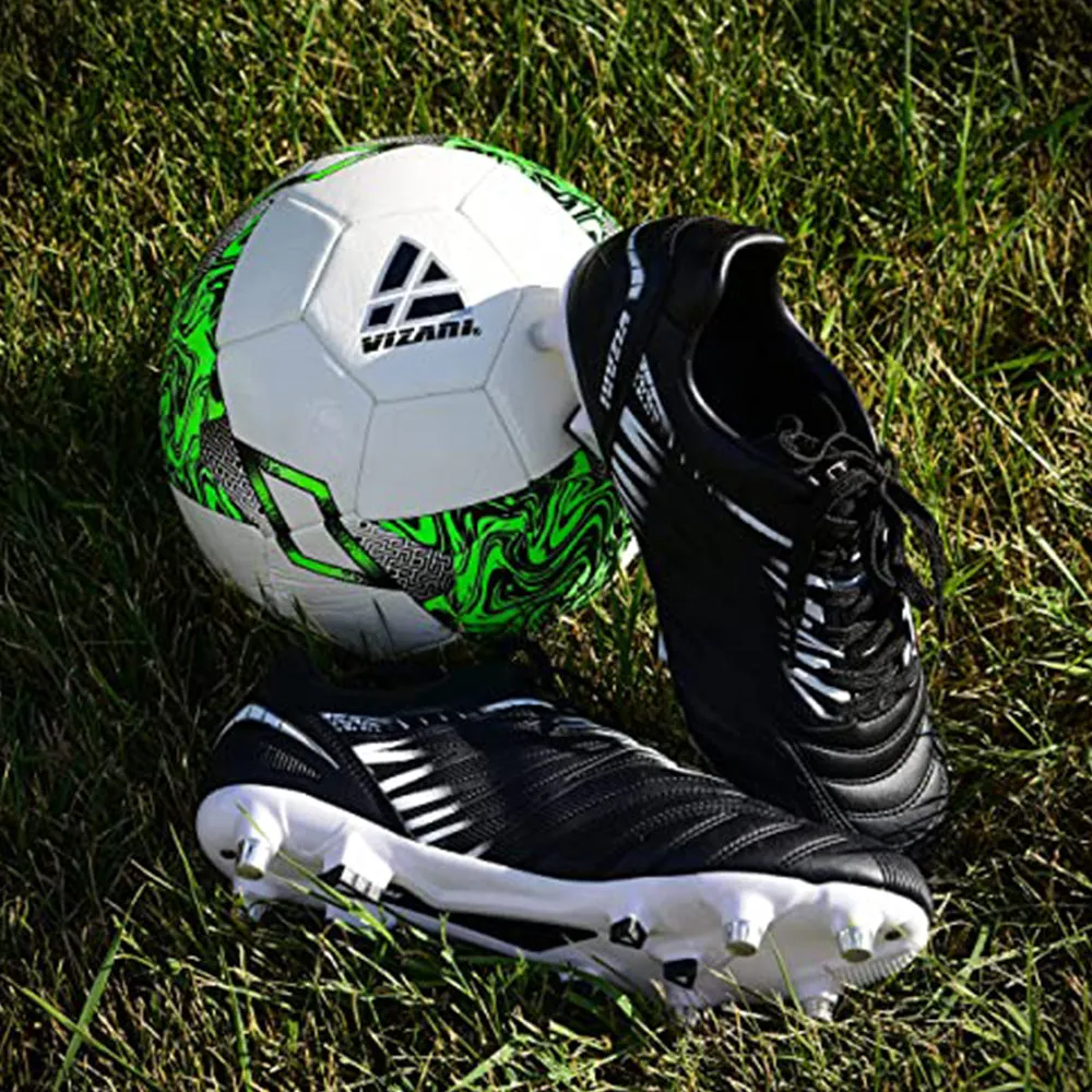 Valencia Soft Ground Soccer Shoes - Black/White