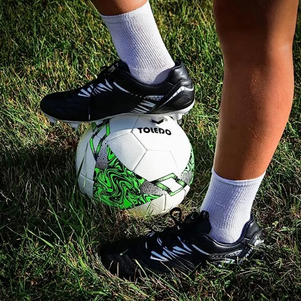 Valencia Soft Ground Soccer Shoes - Black/White