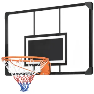 Wall Mounted Mini Basketball Hoop with 45" x 29" Backboard, Rim and All-Weather Net for Indoor and Outdoor Use