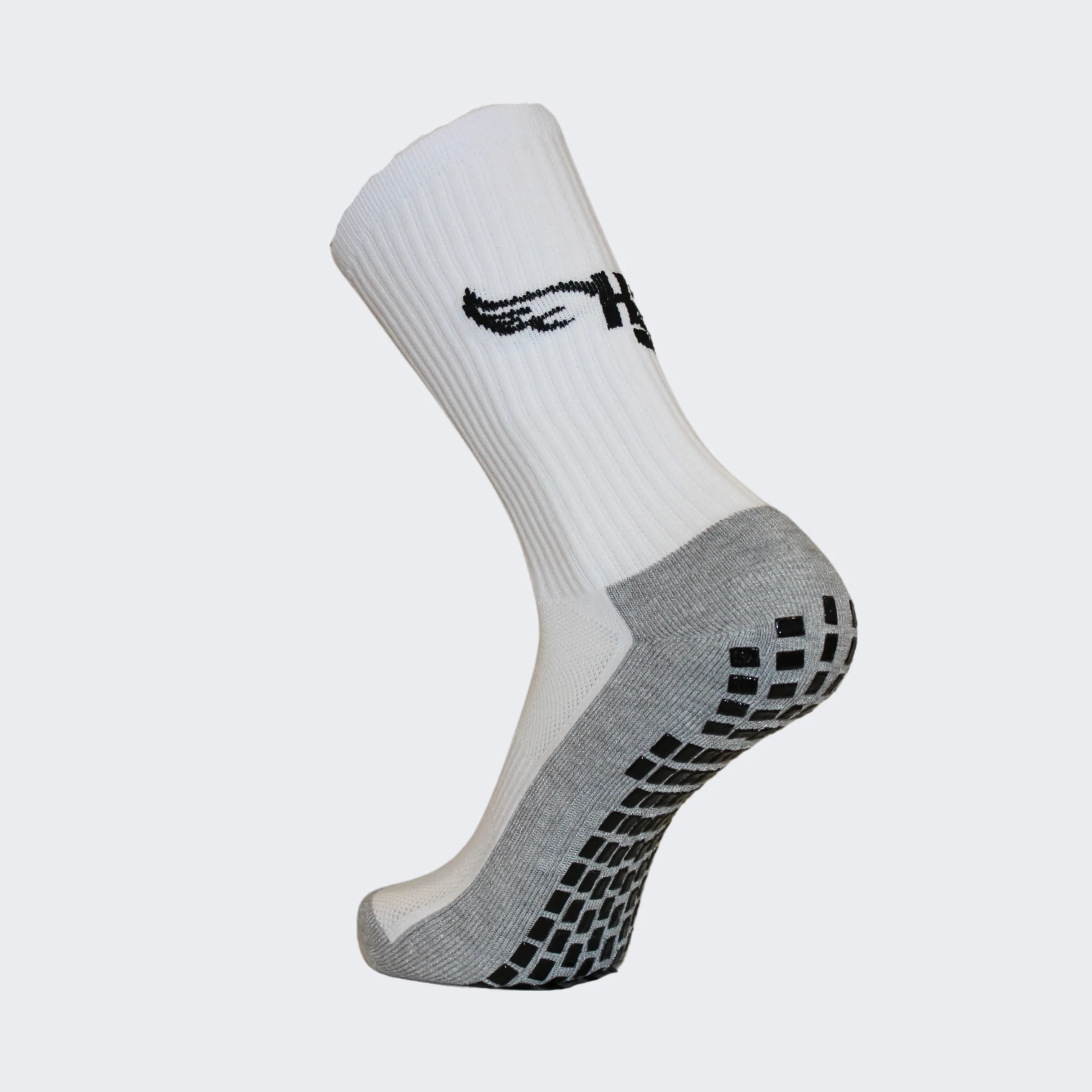 Wings Long Crew Grip Socks - White