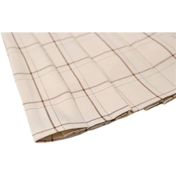 Women Girls Short High Waist Pleated Skater Tennis Skirt C_Beige Stripes