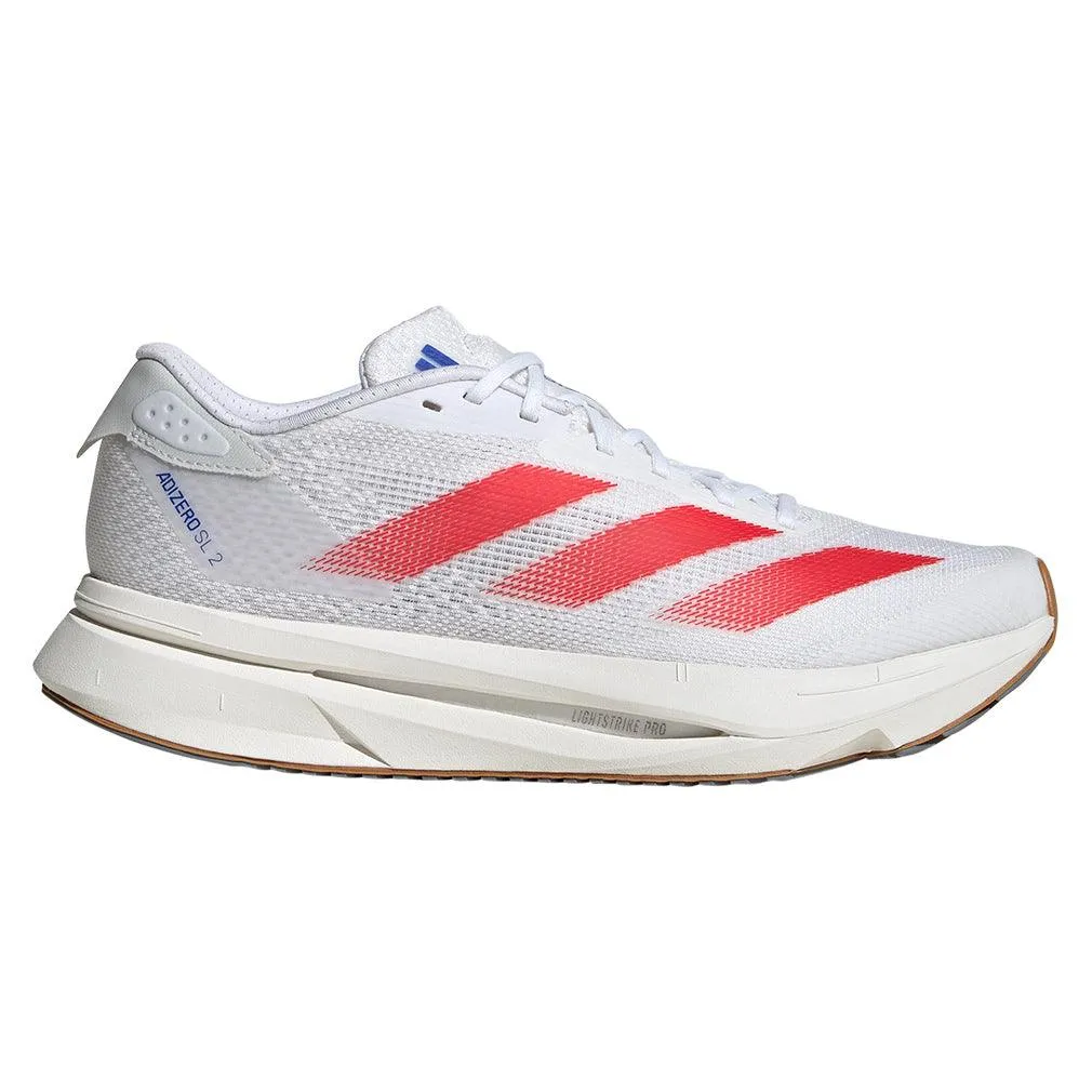 Women`s Adizero SL2 Running Shoes White and Pure Ruby