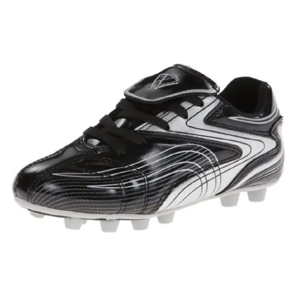 Youth Striker Firm Ground Soccer Shoes -Black/Silver